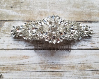 Wedding Hair Comb - Rhinestoen & Pearl Hair Comb - Style H5778CR