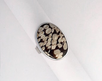 Peanut Wood Ring, Sterling Silver, Statement Ring , Handmade, Wandering Designs, Gemstone, Fashion Jewelry, Artisan Jewelry,Silversmith