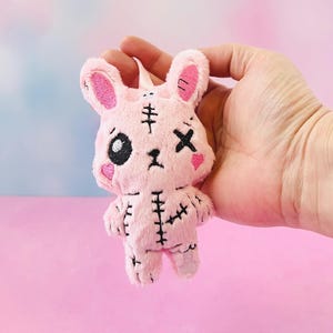 Gurokawa kawaii griezelig roze konijn pluche pastel goth bag-bedel