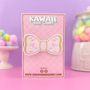Donut Hair Bow For Girls - Kawaii Clothing - Harajuku Style Accessories - Super Cute Kawaii - Gifts For Teens - Weeb Gifts - Gifts For Teens