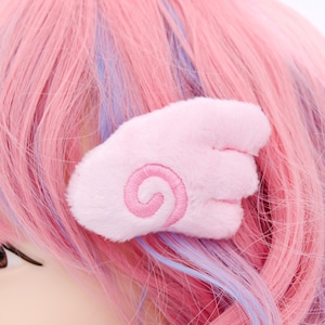 Kawaii Plushie Angel Wing Hair Clip Set - Kawaii Clothing - Super Cute Kawaii Accessories - Pastel Pink