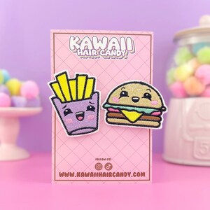Kawaii Burger And Fries Hair Clips