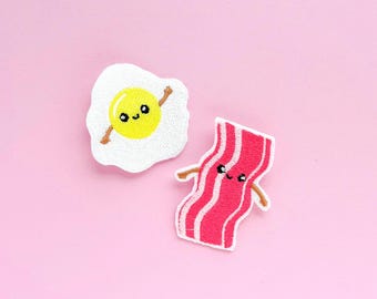 Kawaii Bacon and Egg Hair Clips