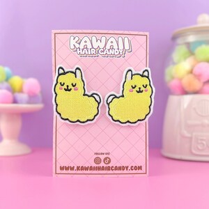 Cute Kawaii Llama Hair Clips - Harajuku Clothing - Kawaii Clothing - Weeb Gifts
