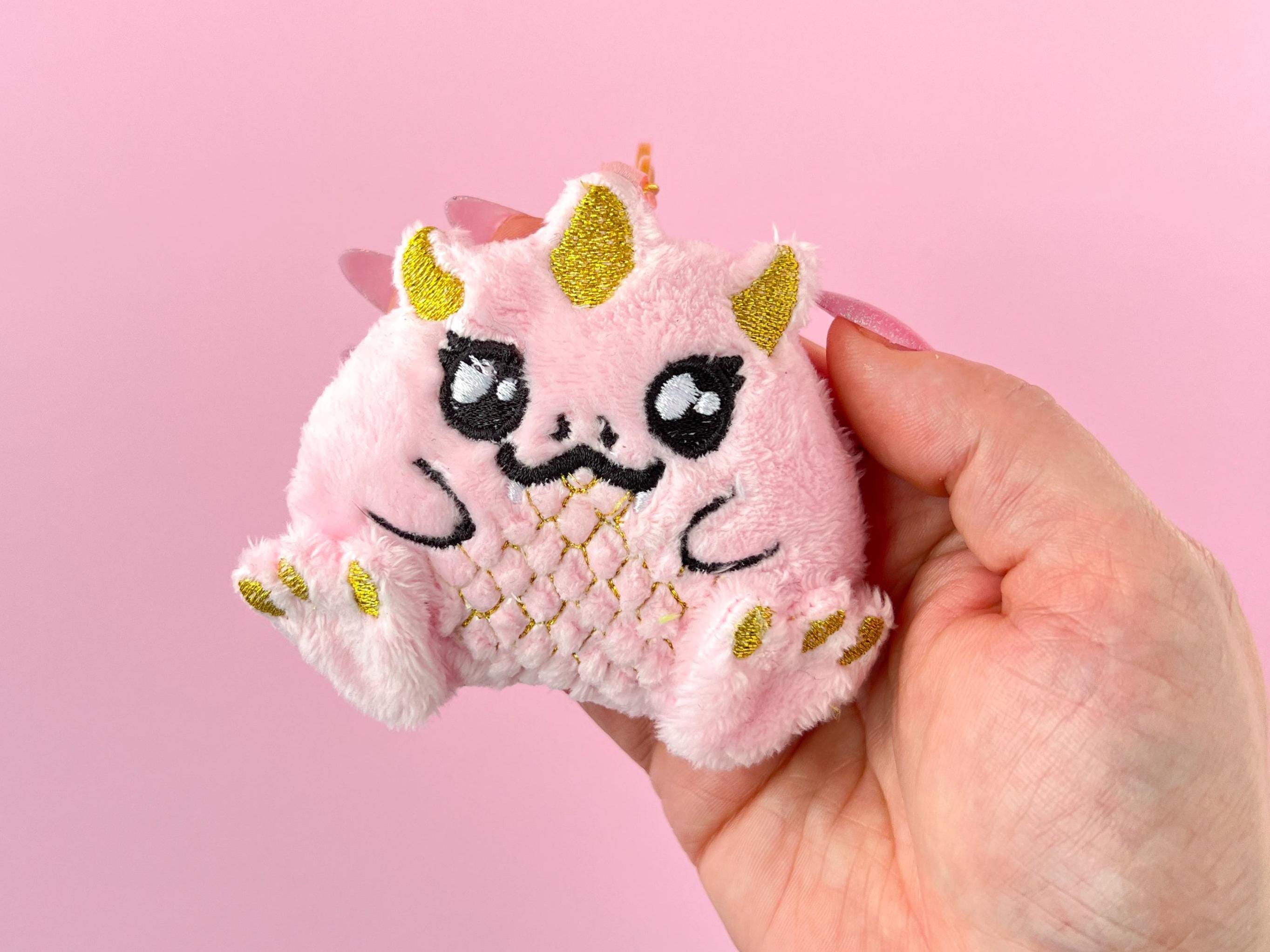 Pink Chibi Kawaii Dragon Plush Keychain