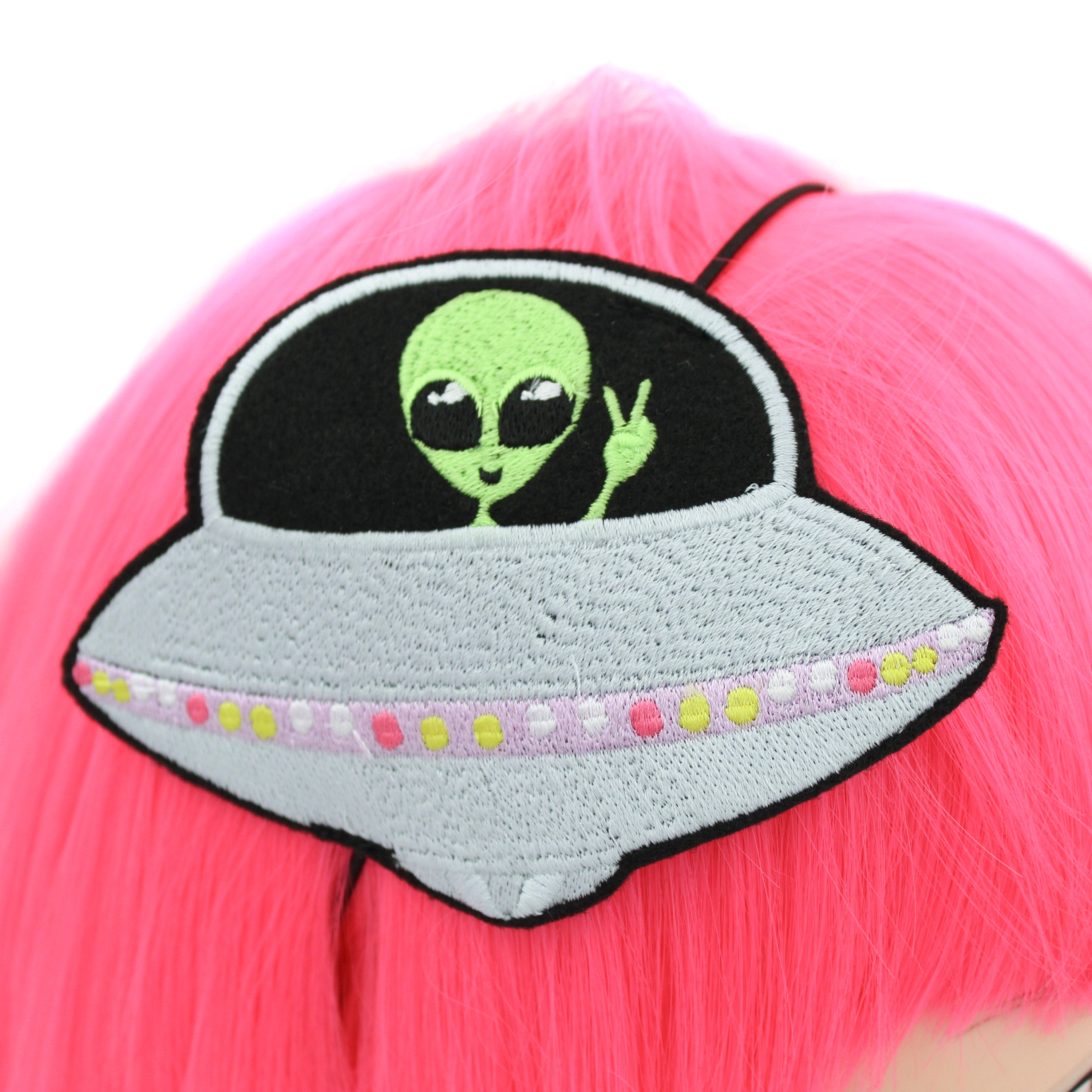 健康アクセサリー ALL1 276 UFO Cute Green Alien UFO Headband | Area 51 Gifts | Alien Spaceship
