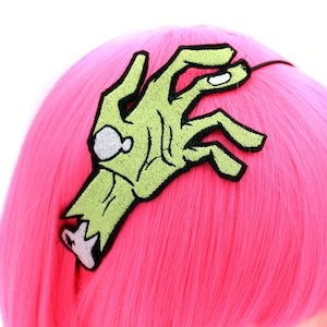 Embroidered Zombie Hand Headband For Adults- Hair Accessories  - Gifts For Her - Geek Fashion - Nerd Gifts - Halloween Costume Accessories