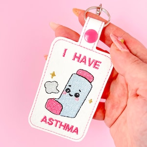 Kawaii Inhaler Inside Keychain, Asthma Awareness Bag Tag, Medical Snap Tab Charm, Cute Inhaler Keychain, Medical Alert Tag For Backpack