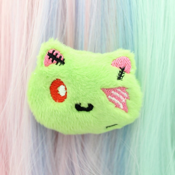 Kawaii Zombie Bunny Plush Hair Clip - Kawaii Hair Candy