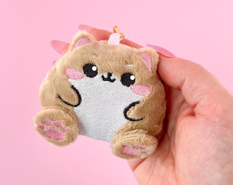 Chibi Shiba Inu-sleutelhanger, kawaii pluche hondenbedel, cadeau voor tieners, schattig tasaccessoire, rugzak of tasbedel, hondenliefhebber cadeau, gemaakt in de VS