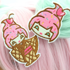 Kawaii Chibi Ice Cream Geisha Hair Clip Set - Kawaii Clothing - Harajuku Style - Weeb Gifts - Yami Yume Aesthetic - Super Cute Accessories