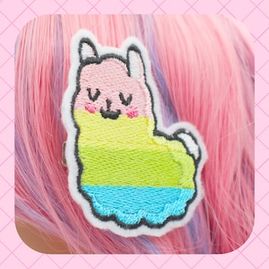 Super Cute Rainbow Llama Kawaii Hair Accessories - Llama Gifts - Hair Clips For Women - Weeb Gifts For Nerdy Girls - Harajuku Clothing