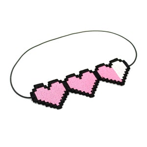 Retro Gamer Life Hearts Headband For Women Gamer Girl Accessories Unisex Clothing Embroidered Headband Gifts Under 20 Nerdy Gifts image 2