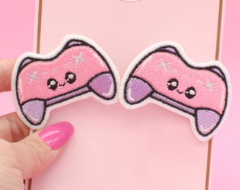 Kawaii Gamer Girl Pink Video Game Controller Hair Clips - Kawaii Clothing - Gamer Girl Gift - Harajuku Clothing Accessories - Kawaii Fashion