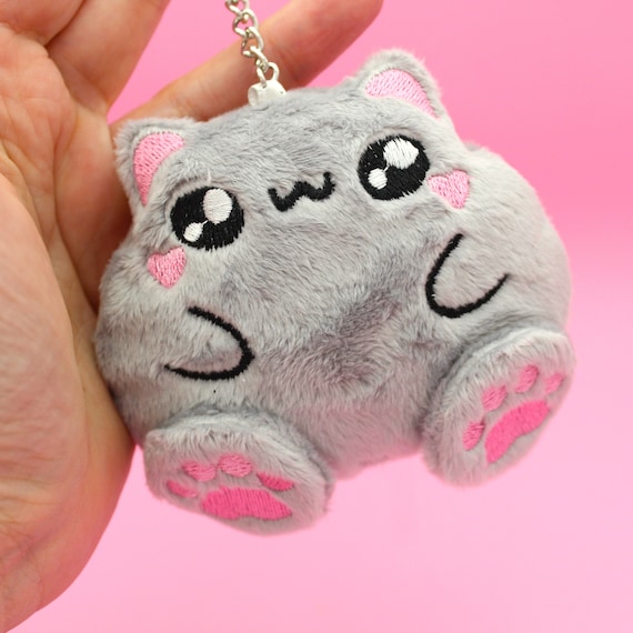 Llavero De Felpa De Gato Kawaii, Peluche Suave De 10 Cm, Colgante De Dibujos Animados Para Llaves O Bolso, Mini Animal De Anime