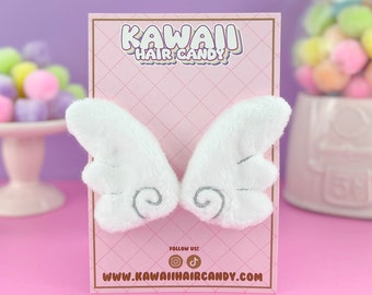 Zestaw pluszowych spinek do włosów Kawaii Angel Wing | Prezent cosplay dla niej | Prezenty do pończoch | Odzież Harajuku | Decora Fashion | Akcesoria Lolita
