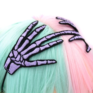 Skeleton Hand Headband | Statement Accessories | Rockabilly Fashion | Pastel Goth Clothing | Gothic Accessories For Women | Made in The USA