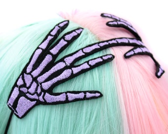 Skeleton Hand Headband | Statement Accessories | Rockabilly Fashion | Pastel Goth Clothing | Gothic Accessories For Women | Made in The USA