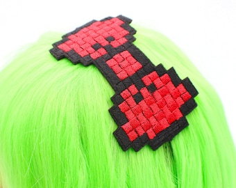 Diadema de 8 bits con lazo de píxeles para gamers - Diadema de videojuegos - Diadema de anime - Regalos para nerds - Accesorios para gamers