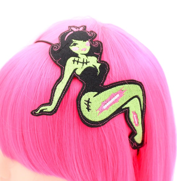 Rockabilly Zombie Pinup Fashion Headband For Women - Hair Accessories - Gifts Under 20 - Gifts For Her - Geek Fashion - Nerd Gifts