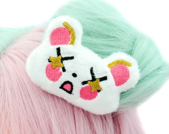 Fermaglio per capelli kawaii a forma di orso morto