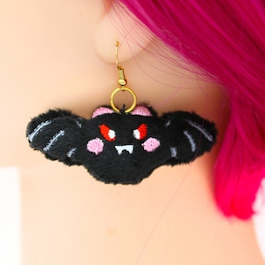 Super Cute Kawaii Gothic Plush Vampire Bat Anime Earrings For Halloween - Goth Girl  Gift - Goth Accessories - Horror Lover - Pastel Goth