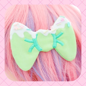 Decoden Frosted Super Cute Kawaii Hair Bows - Lolita Fashion - Weeb Gifts - Harajuku Style - Fairy Kei - Decora Accessory