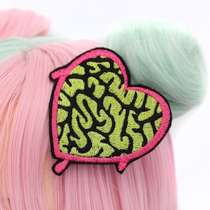 Rockabilly Zombie Brains Bleeding Heart Hair Clip - Hair Accessories - Gifts Under 20 - Gifts For Her - Geek Fashion - Nerd Gifts