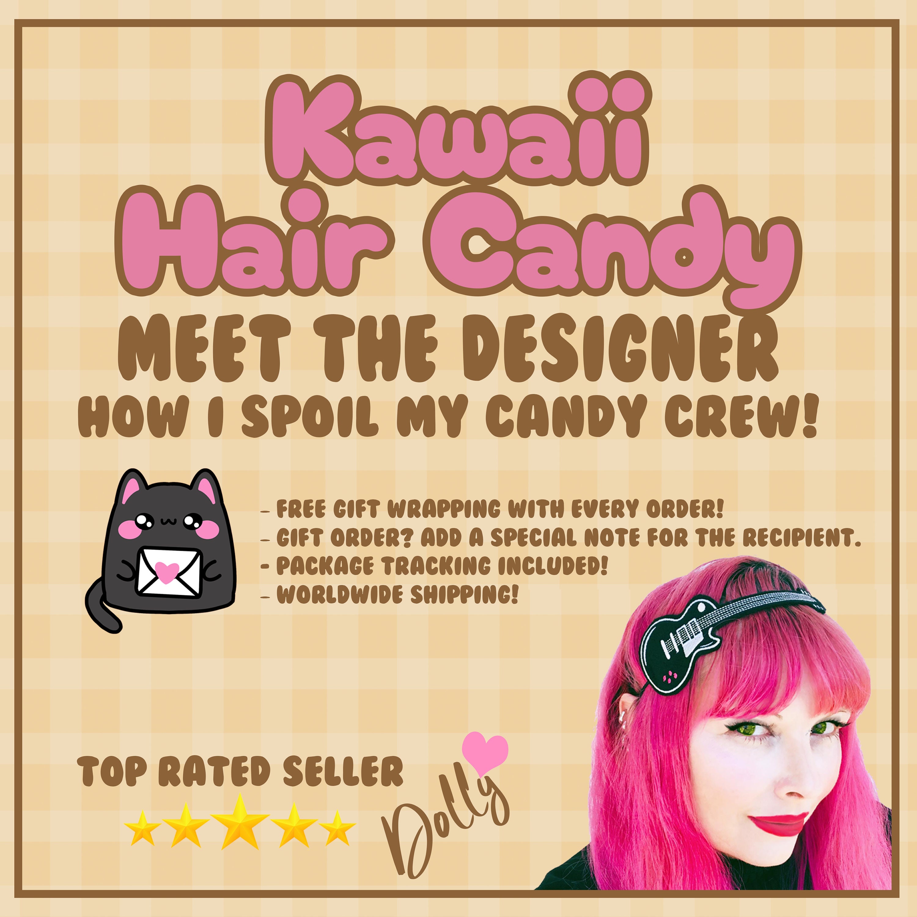 Kawaii Chibi Cotton Candy Hair Clips Set of 2 - Kawaii Hair Candy