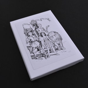 Wizard of Oz Gift Set, Story Cards, black and white drawings, Postcards Set image 3