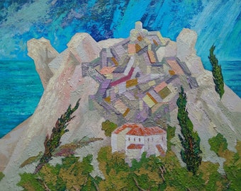 Greek landscape with a castle