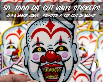 Custom Die Cut Sticker Printing, Cut to Shape, Vinyl Stickers, 50-1000