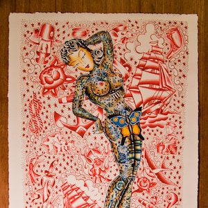 Traditional Tattoo Pin Up by David McCall &quot; Limited Fine Art Print