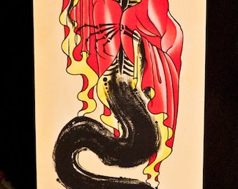 I Pin the Devil, folha de costeleta de porco, folha flash, Braden Kendall 6 x 18" impressão de belas artes