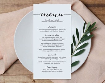 25 wedding menu 5.5" or 4.25", custom wedding menus, simple menus, menu, wedding details, wedding, stationary, menu cards, invitations cards