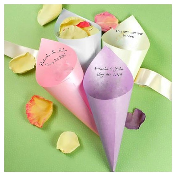 100 Personalized Paper Cones 