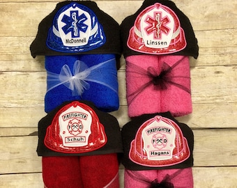 Firefighter Hooded Towel/ EMT Hooded Towel/ Paramedic Hooded Towel/ Baby Firefighter/ EMT Baby/ Paramedic Gift/ EMT Gift/ Firefighter Gift