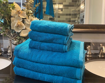 Teal Bath Towel, Teal Bath Towel Set, Cotton Bath Towels, Teal Towel, Teal Towel Sets, Monogrammed Towels, Towel Set for Kids