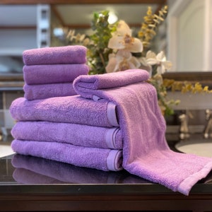 Lavender Bath Towel, Lavender Bath Towel Set, Cotton Bath Towels, Lavendar Towel, Lavendar Towel Sets, Monogrammed Towels,Towel Set for Kids