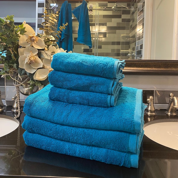 Teal Bath Towel, Teal Bath Towel Set, Cotton Bath Towels, Teal Towel, Teal Towel Sets, Monogrammed Towels, Towel Set for Kids