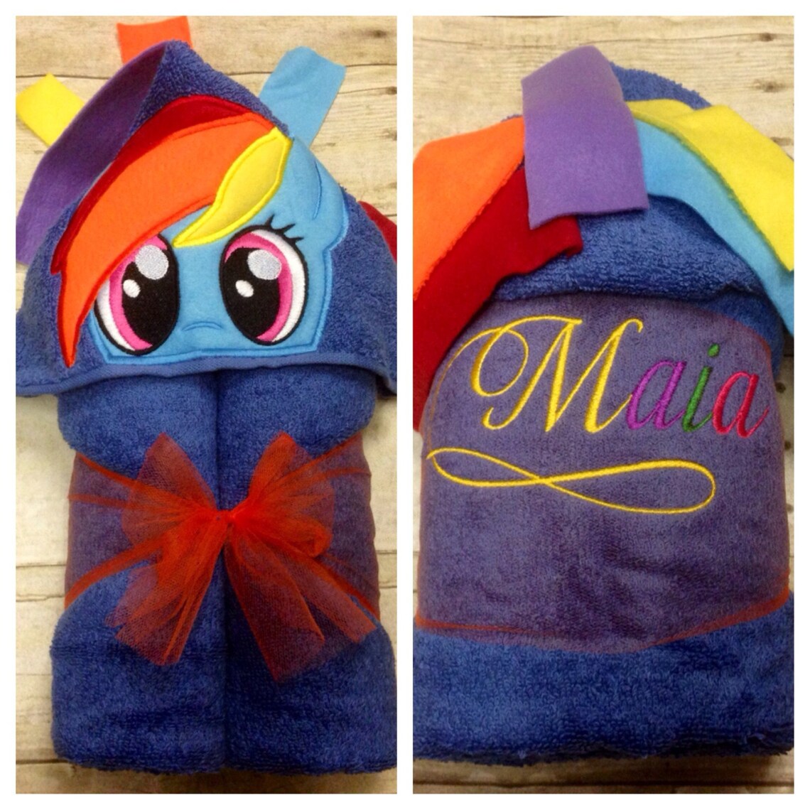 Rainbow Pony Hooded Towel/ Rainbow Horse Hooded Towel/ Kids Etsy