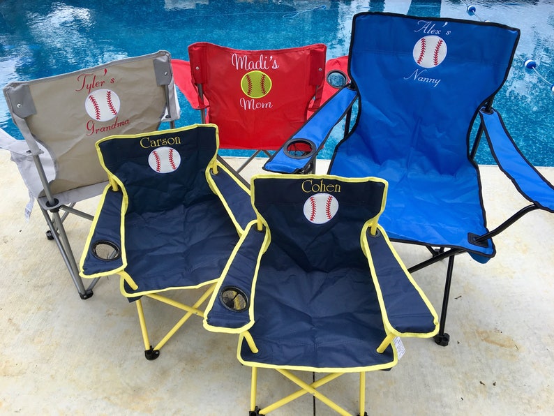 Personalized Baseball Chair Baseball Mom Chair Lawn Chair Etsy