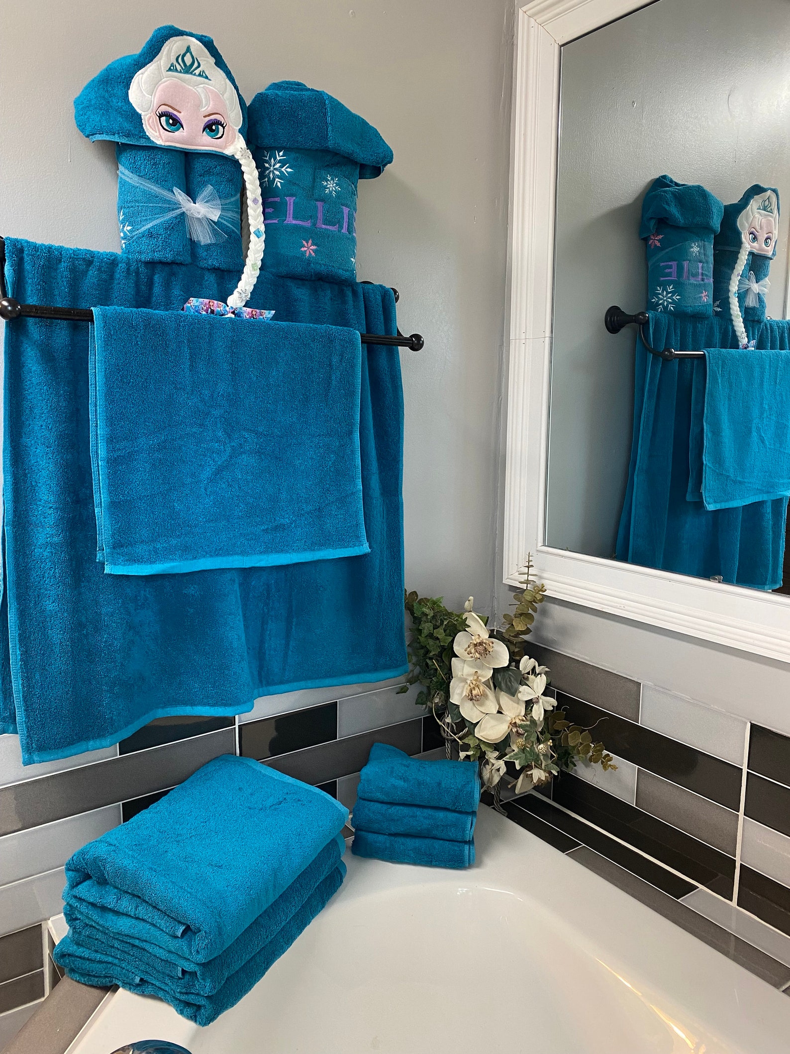 Teal Bath Towel Teal Bath Towel Set Cotton Bath Towels Teal Etsy