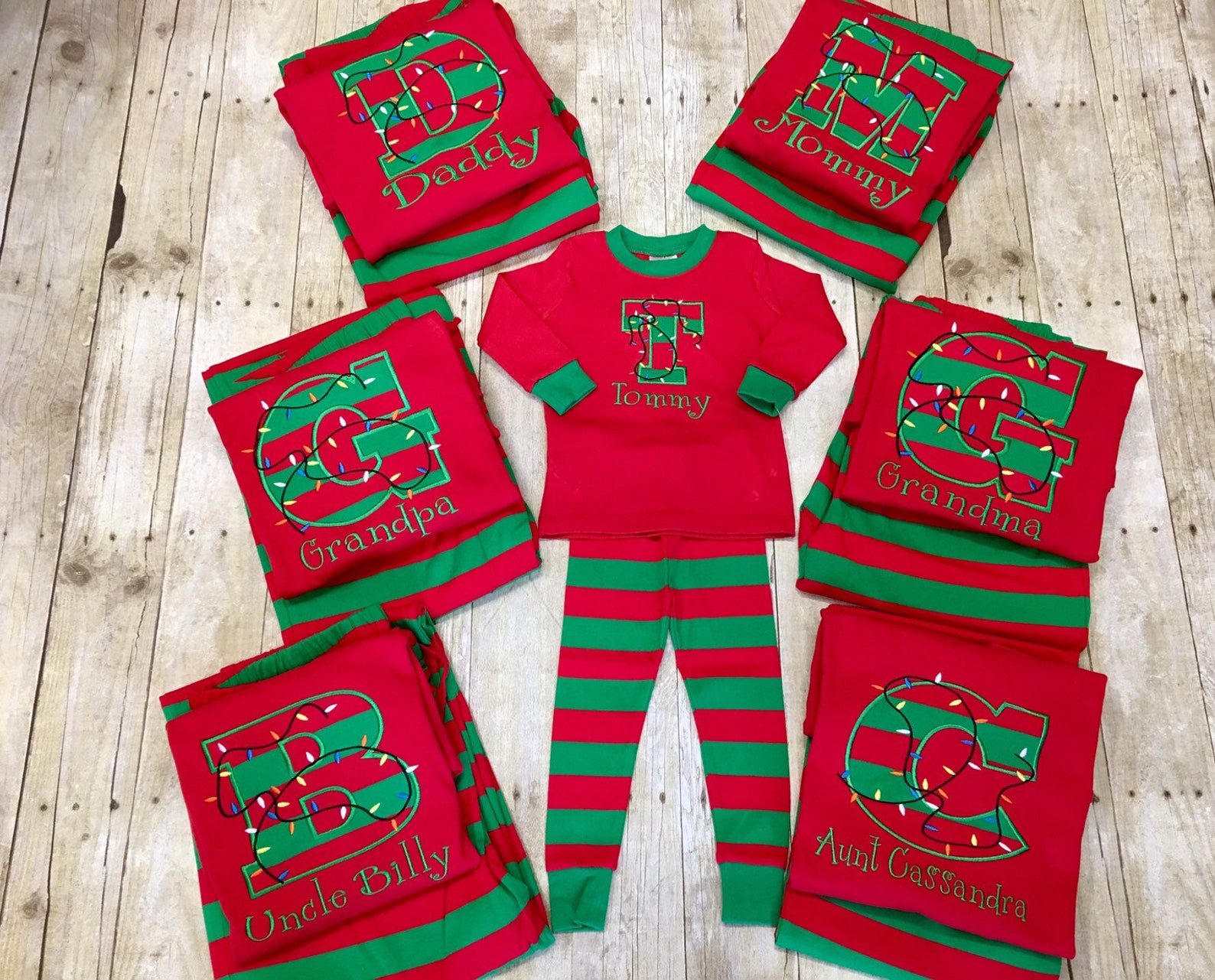 Family Matching Christmas Pj's/ Christmas Lights Pj's/ Etsy