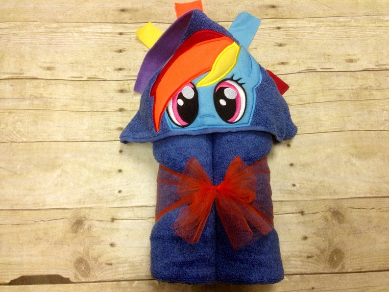 Rainbow Pony Hooded Towel/ Rainbow Horse Hooded Towel/ Kids Etsy