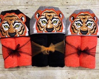 Orange Tiger Hooded Towel/Tiger Hooded Towel/ Kids Hooded Towel/ Animal Hooded Towel/ Kids Hooded Towel/ Beach Towel/ Pool Towel/ Farm Towel