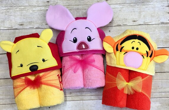 Piglet Hooded Towels for Kids, Winnie the Pooh Bath Towels for