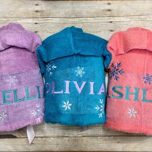 Ice Queen Hooded Towel/ Princess Hooded Towel/ Snow Queen Hooded Towel/ Cold Sisters Hooded Towel/ Beach Towel/ Pool Towel/ Personalized image 4