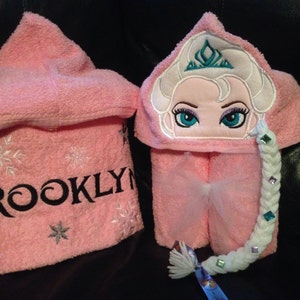 Ice Queen Hooded Towel/ Princess Hooded Towel/ Snow Queen Hooded Towel/ Cold Sisters Hooded Towel/ Beach Towel/ Pool Towel/ Personalized image 7