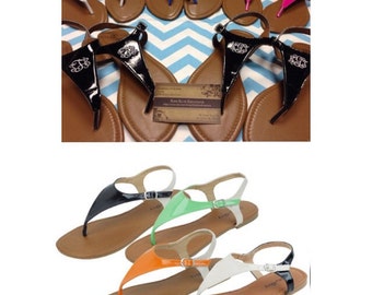 Monogrammed Sandals/ Personalized Sandals/ Monogram Flip Flops/ Summer Sandals/ Wedding Sandals/ Wedding Shoes/ Black Sandals/ Monogram Gift